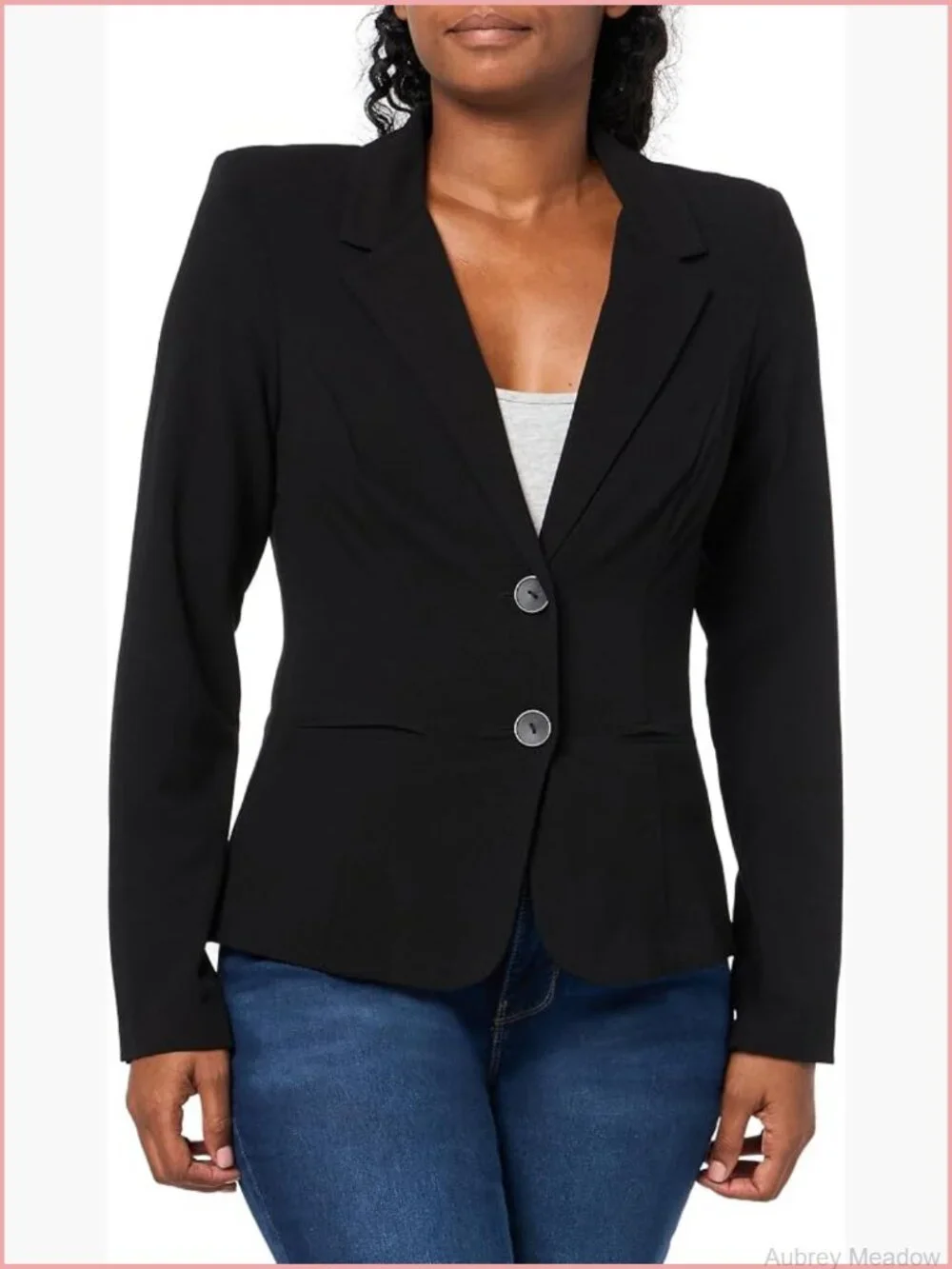 Womens Long Sleeve Button Welt Blazer Suit Jacket Notch Collar Slim Fit Work